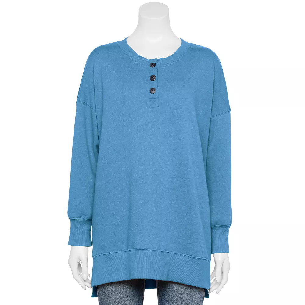 Juniors' SO® Adaptive Easy Dressing Henley Sweatshirt Sensory Friendly 3 Juniors' SO® Adaptive Easy Dressing Henley Sweatshirt Sensory Friendly