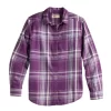 Girls 6-16 SO® Adaptive Easy Dressing Must-Have Plaid Boyfriend Button-Up Shirt -SO Juniors Fashion Clothing 5653236 Burgundy Plaid