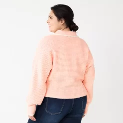 Juniors' Plus Size SO® Polo Pullover Sweater -SO Juniors Fashion Clothing 5653768 ALT