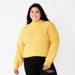 Juniors' Plus Size SO® Mockneck Sweater