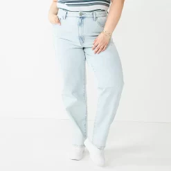 Juniors' Plus Size SO® Super High Rise Baggy Dad Jeans