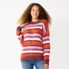 Juniors' SO® Slouchy Crewneck Sweater 1 Juniors' SO® Slouchy Crewneck Sweater -SO Juniors Fashion Clothing 5684429 Pink Red Stripe
