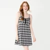 Juniors' SO® Hook & Eye Mini Dress -SO Juniors Fashion Clothing 5685007 Black Silver Argyle