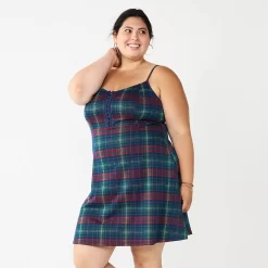 Juniors' Plus Size SO® Print Fit & Flare Mini Dress