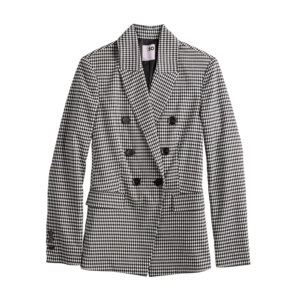 Juniors' SO® Double Breasted Twill Blazer 5 Juniors' SO® Double Breasted Twill Blazer - Image 3