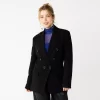 Juniors' SO® Double Breasted Twill Blazer -SO Juniors Fashion Clothing 5693992 Black
