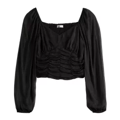 Juniors' SO® Cropped Ruched Front Top -SO Juniors Fashion Clothing 5696258 ALT5