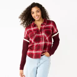 Juniors' SO® Fashion Flannel Shirt