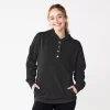 Juniors' SO® 1/4 Snap Hoodie -SO Juniors Fashion Clothing 5698035 Black Luxe