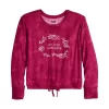 Girls 6-20 SO® Cozy Cinch Hem Tee In Regular & Plus Size -SO Juniors Fashion Clothing 5708326 Magenta
