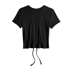 Juniors' SO® Cropped Ribbed Cutout Back Tee -SO Juniors Fashion Clothing 5738952 ALT5