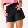 Juniors' SO® Super High-Rise Boyfriend Midi Shorts -SO Juniors Fashion Clothing 5744783 Black