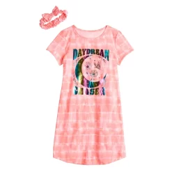 Girls 4-16 SO® Short Sleeve Nightgown And Headband