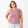 Juniors' Plus Size SO® Ribbed High-Neck Tank -SO Juniors Fashion Clothing 5808226 Lilac Lily