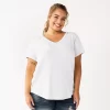 Juniors' Plus Size SO® Short Sleeve V-Neck Core Tee 1 Juniors' Plus Size SO® Short Sleeve V-Neck Core Tee -SO Juniors Fashion Clothing 5812443 Modern White