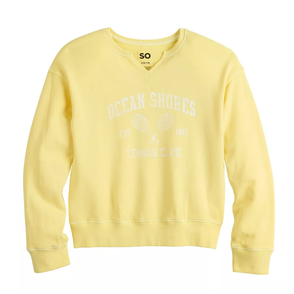 Girls 6-20 SO® Notch Neck Pullover Sweatshirt In Regular & Plus Size 3 Girls 6-20 SO® Notch Neck Pullover Sweatshirt In Regular & Plus Size