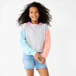 Girls 6-20 SO® Drop Shoulder Colorblock Hoodie In Regular & Plus -SO Juniors Fashion Clothing 5819221 ALT9