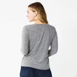 Juniors' SO® Essential V-Neck Long Sleeve Tee -SO Juniors Fashion Clothing 5830223 ALT