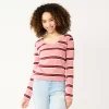 Juniors' SO® Essential V-Neck Long Sleeve Tee 1 Juniors' SO® Essential V-Neck Long Sleeve Tee -SO Juniors Fashion Clothing 5830223 Pink Stripe