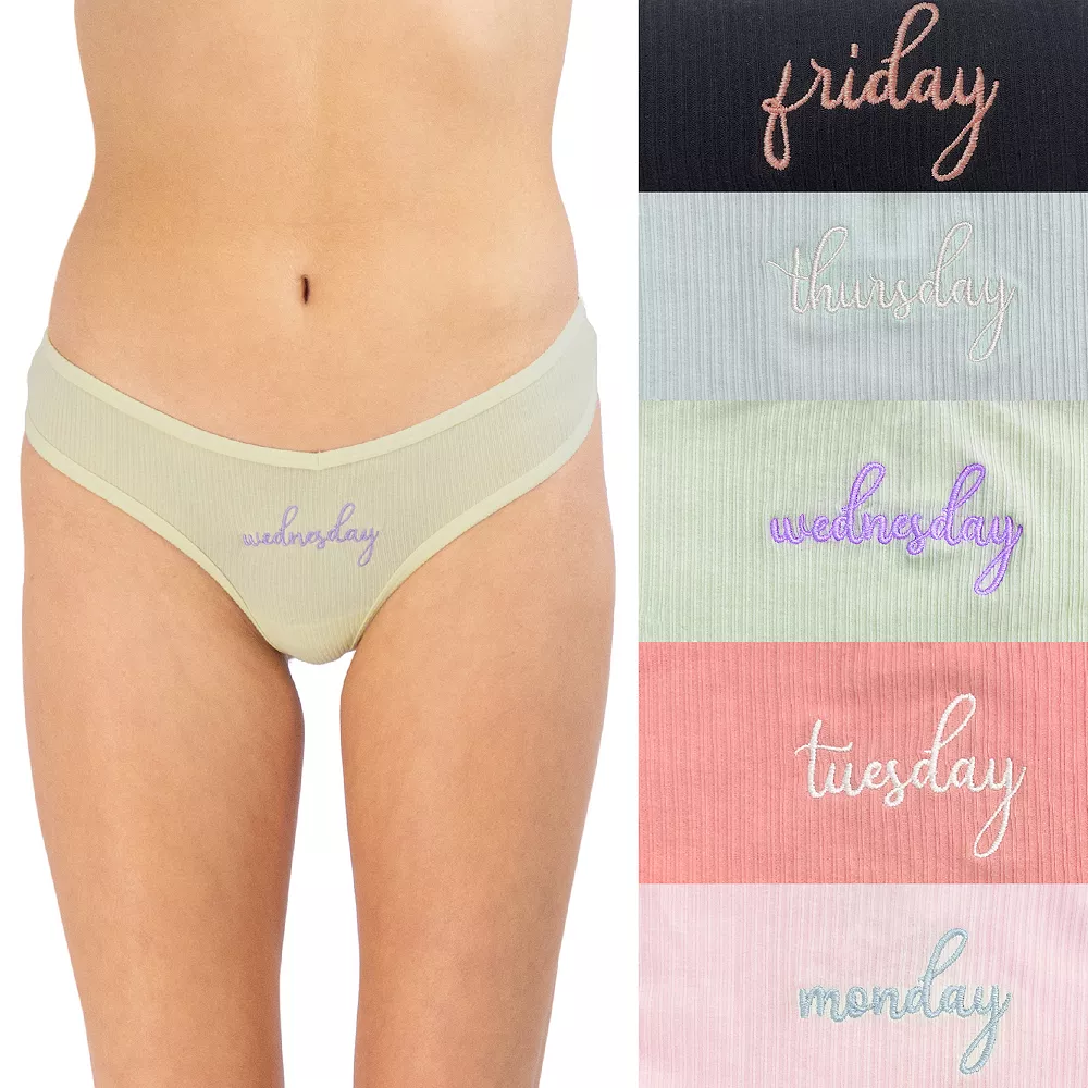 Juniors' SO® 5-pk Ribbed Hipster Panty Set SO72-026P5 3 Juniors' SO® 5-pk Ribbed Hipster Panty Set SO72-026P5