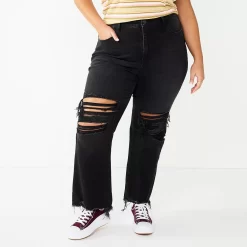 Juniors' Plus Size SO® High Rise Kick Flare Crop