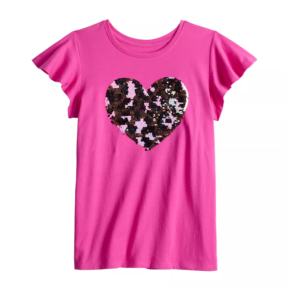 Girls 6-20 SO® Ruffle Sleeve Flip Sequin Graphic Tee In Regular & Plus Size 4 Girls 6-20 SO® Ruffle Sleeve Flip Sequin Graphic Tee In Regular & Plus Size - Image 2