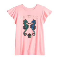 Girls 6-20 SO® Ruffle Sleeve Flip Sequin Graphic Tee In Regular & Plus Size 10 Girls 6-20 SO® Ruffle Sleeve Flip Sequin Graphic Tee In Regular & Plus Size -SO Juniors Fashion Clothing 5848052 ALT3