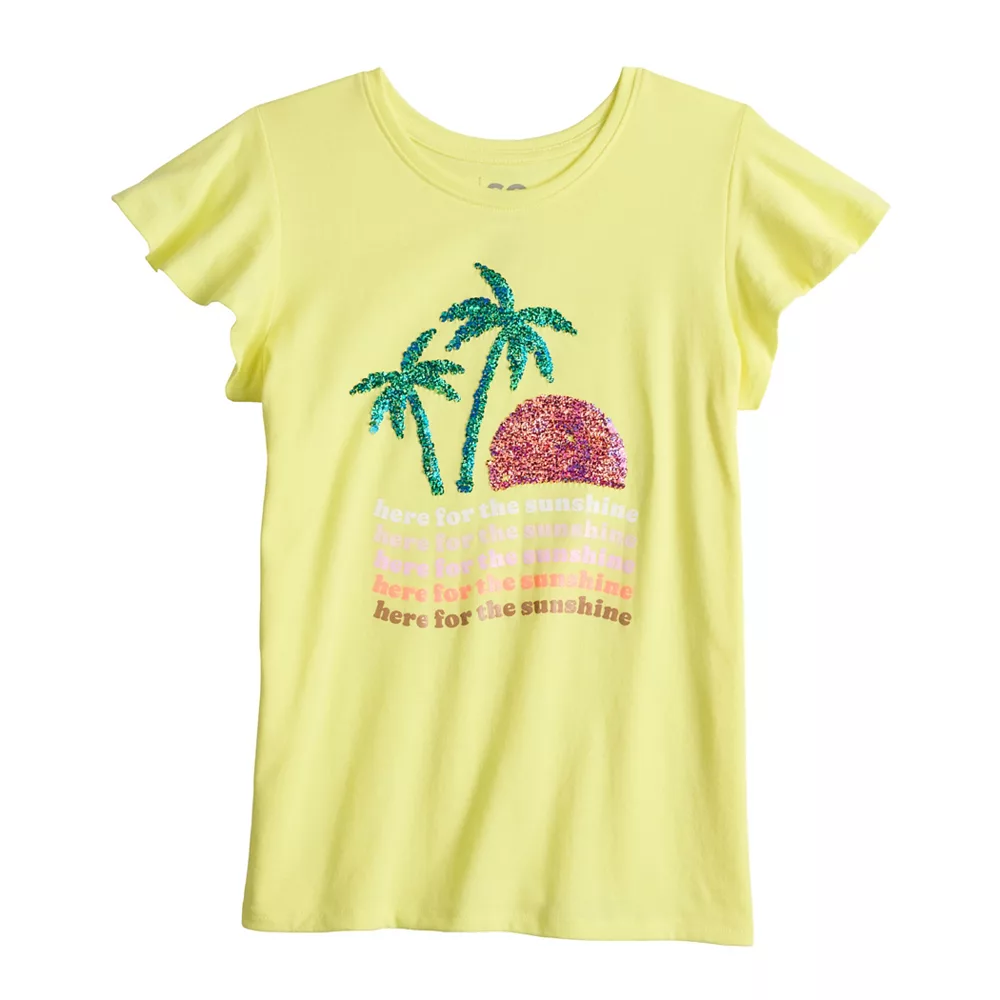 Girls 6-20 SO® Ruffle Sleeve Flip Sequin Graphic Tee In Regular & Plus Size 7 Girls 6-20 SO® Ruffle Sleeve Flip Sequin Graphic Tee In Regular & Plus Size - Image 5