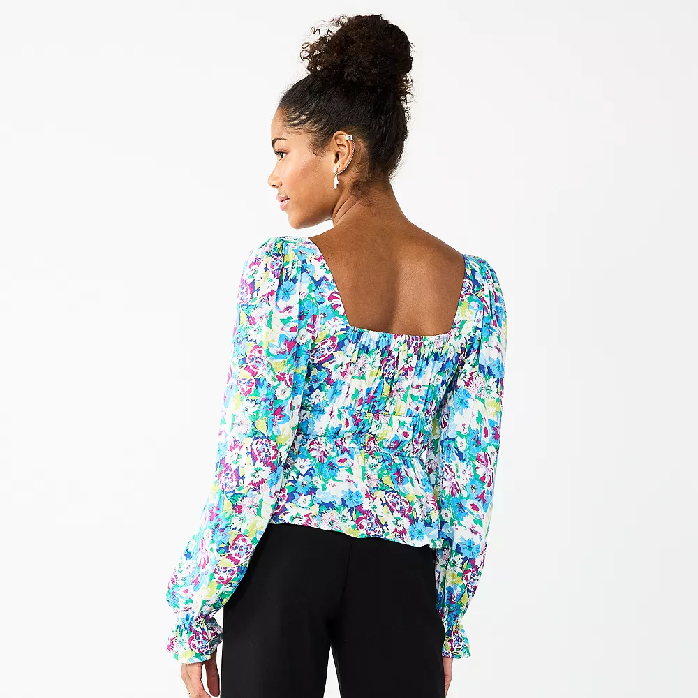 Juniors' SO® Squareneck Peplum Blouse 4 Juniors' SO® Squareneck Peplum Blouse - Image 2