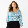 Juniors' Plus Size SO® Squareneck Peplum Blouse 2 Juniors' Plus Size SO® Squareneck Peplum Blouse -SO Juniors Fashion Clothing 5849078 Blue Multi