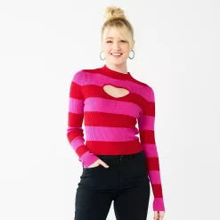 Juniors' SO® Heart Cutout Sweater