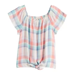 Girls 6-20 SO® Ruffle Sleeve Tie Front Top