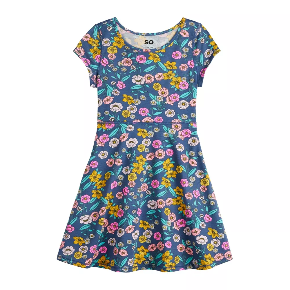 Girls 6-20 SO® Adaptive Skater Dress In Regular & Plus Size