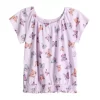 Girls 6-20 SO® Short Sleeve Puff Top In Regular & Plus Size -SO Juniors Fashion Clothing 5882003 Purple Butterfly