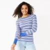 Juniors' SO® Slim Fit Long Sleeve Top 2 Juniors' SO® Slim Fit Long Sleeve Top -SO Juniors Fashion Clothing 5900267 Blue Brown Stripe