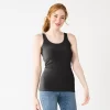 Juniors' SO® Double Scoop Tank -SO Juniors Fashion Clothing 5905142 Black Luxe
