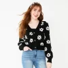 Juniors' SO® Button Front Cardigan -SO Juniors Fashion Clothing 5909410 Black Daisy