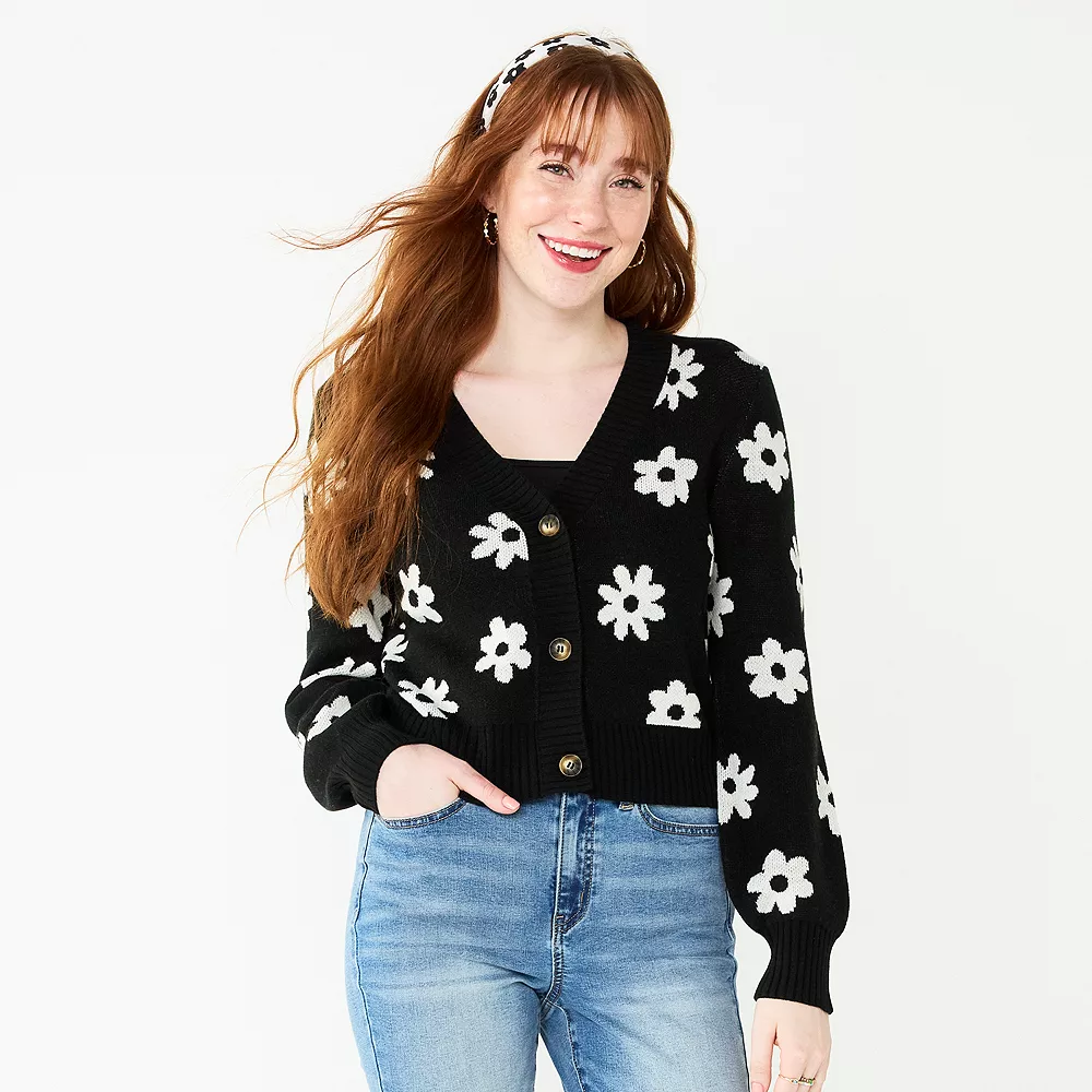 Juniors' SO® Button Front Cardigan 3 Juniors' SO® Button Front Cardigan