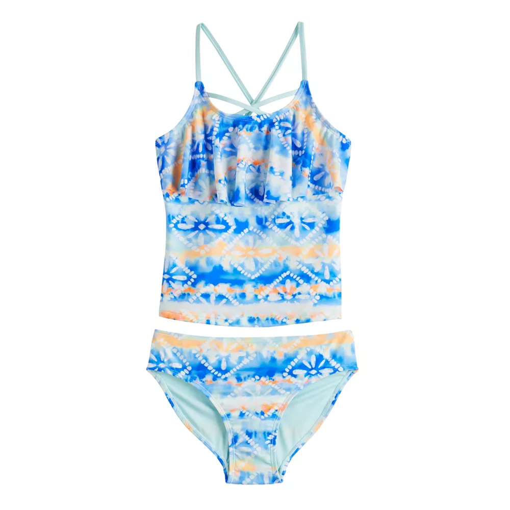 Girls 4-16 SO® Flounce Tankini Top & Bottoms Swimsuit Set 3 Girls 4-16 SO® Flounce Tankini Top & Bottoms Swimsuit Set