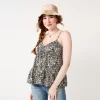 Juniors' SO® Tiered Babydoll Cami 2 Juniors' SO® Tiered Babydoll Cami -SO Juniors Fashion Clothing 5990658 Black Floral