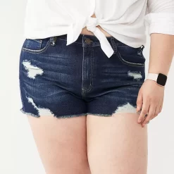 Juniors' Plus Size SO® High-Rise Shortie Shorts